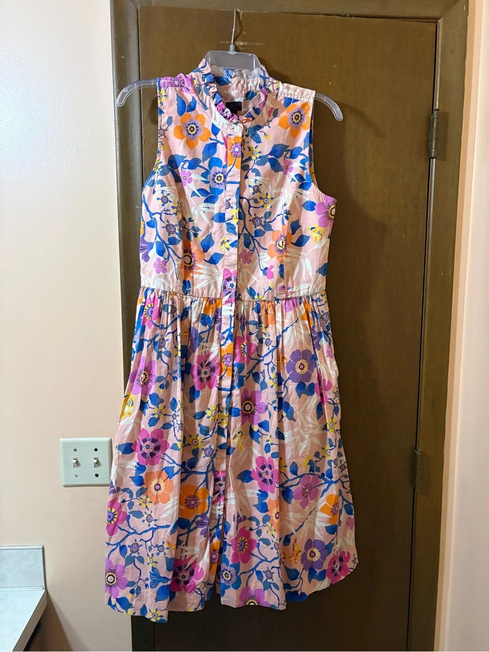 J. Crew Liberty Fabric Pavilion Pink Floral Midi Dress